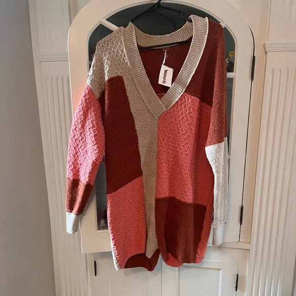 NWT Free People Colorblock Sweater Romper - Picture 1 of 6